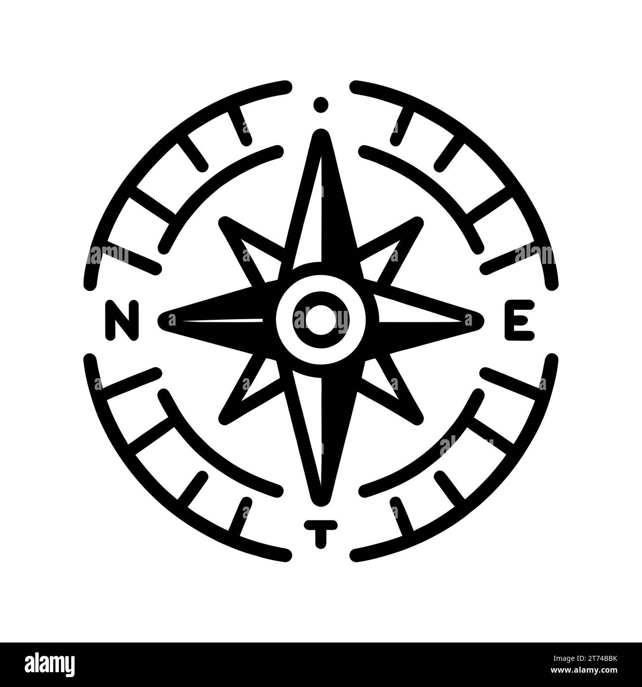 linear compass icon isolated. Vector illustration Stock Vector Image ...