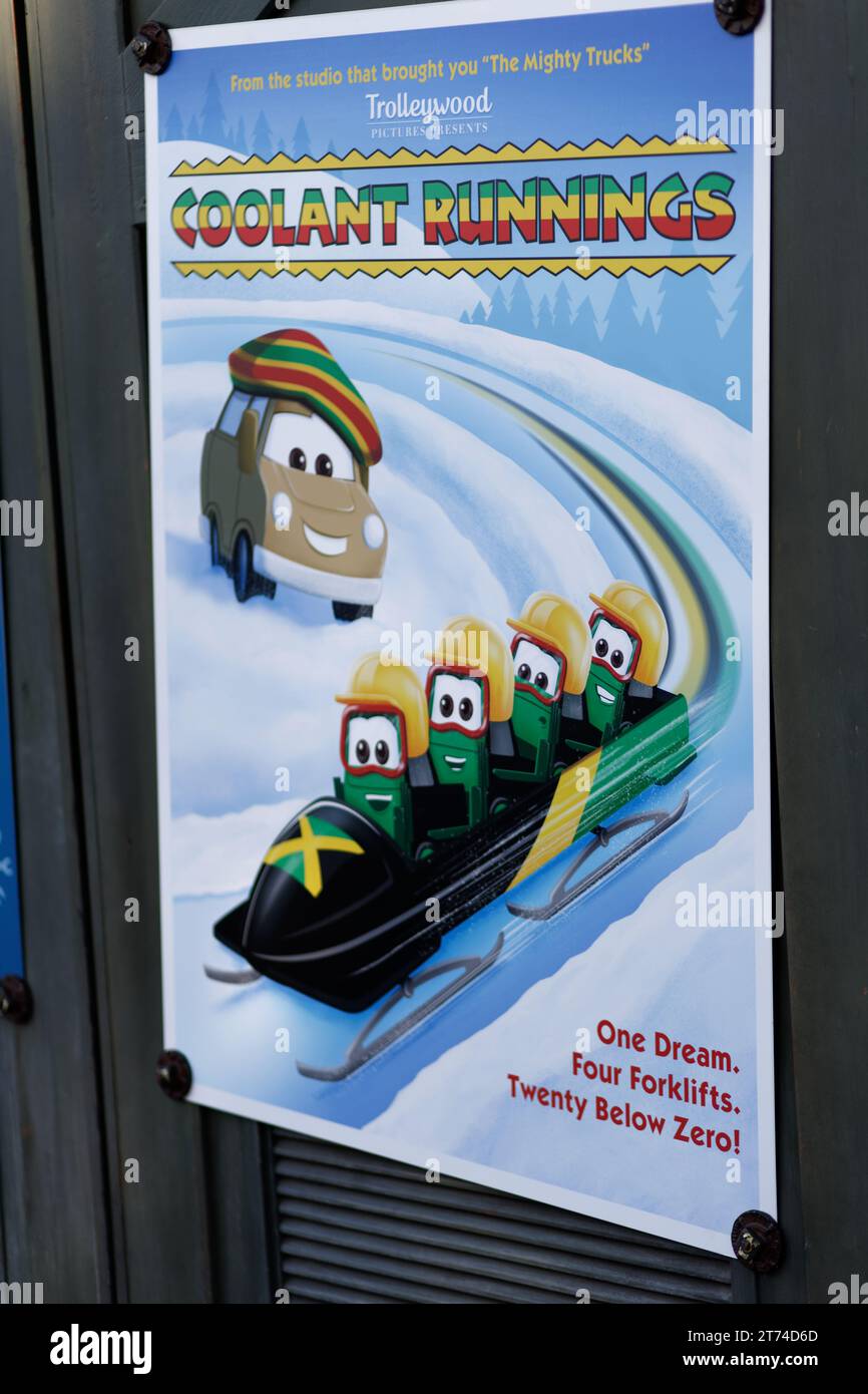 Disney California Adventure Cars Land Christmas Lights. Stock Photo