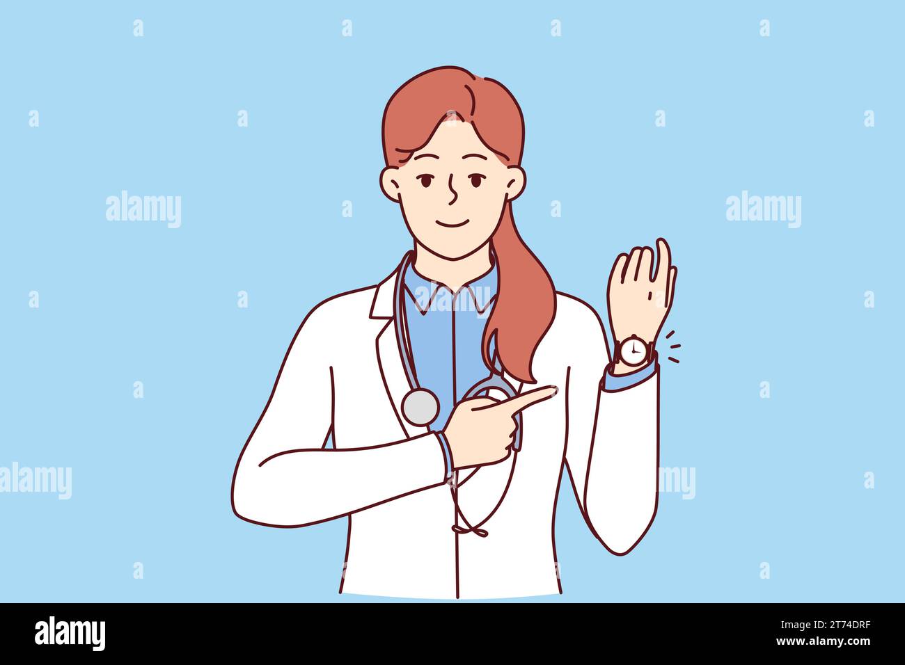 Punctual girl Stock Vector Images - Alamy