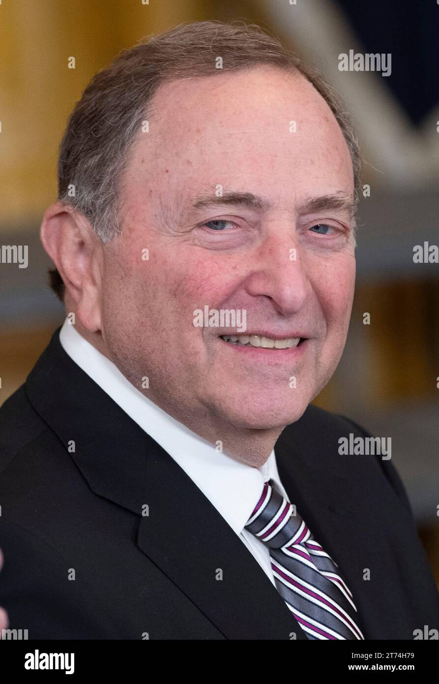 National Hockey League President Gary Bettman participates during a