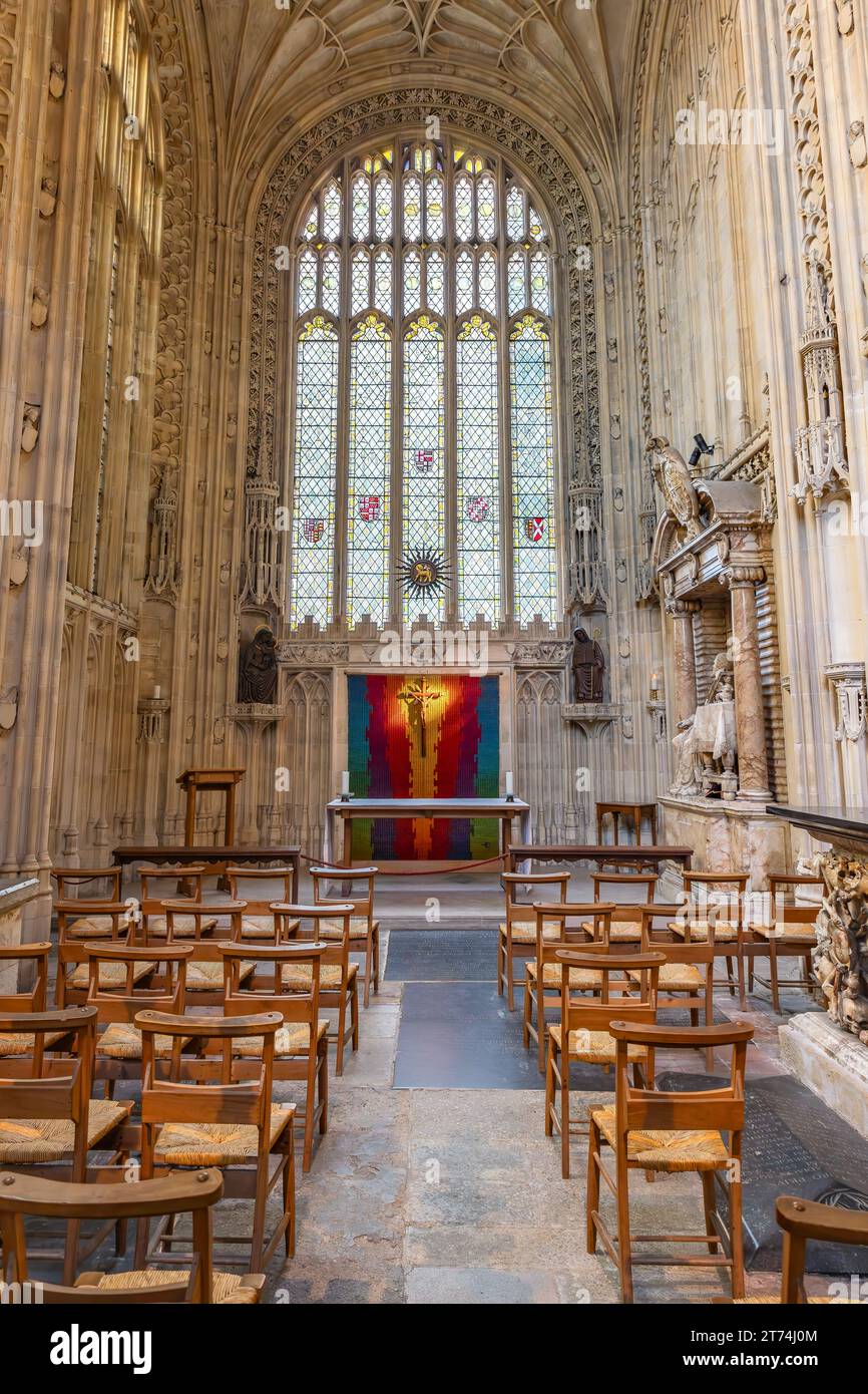 Canterbury, UK-May 20, 2023: Chapel of Our Lady of martyrdom and St Benedict inside of Canterbury Cathedral in Canterbury, Kent, United Kingdom Stock Photo