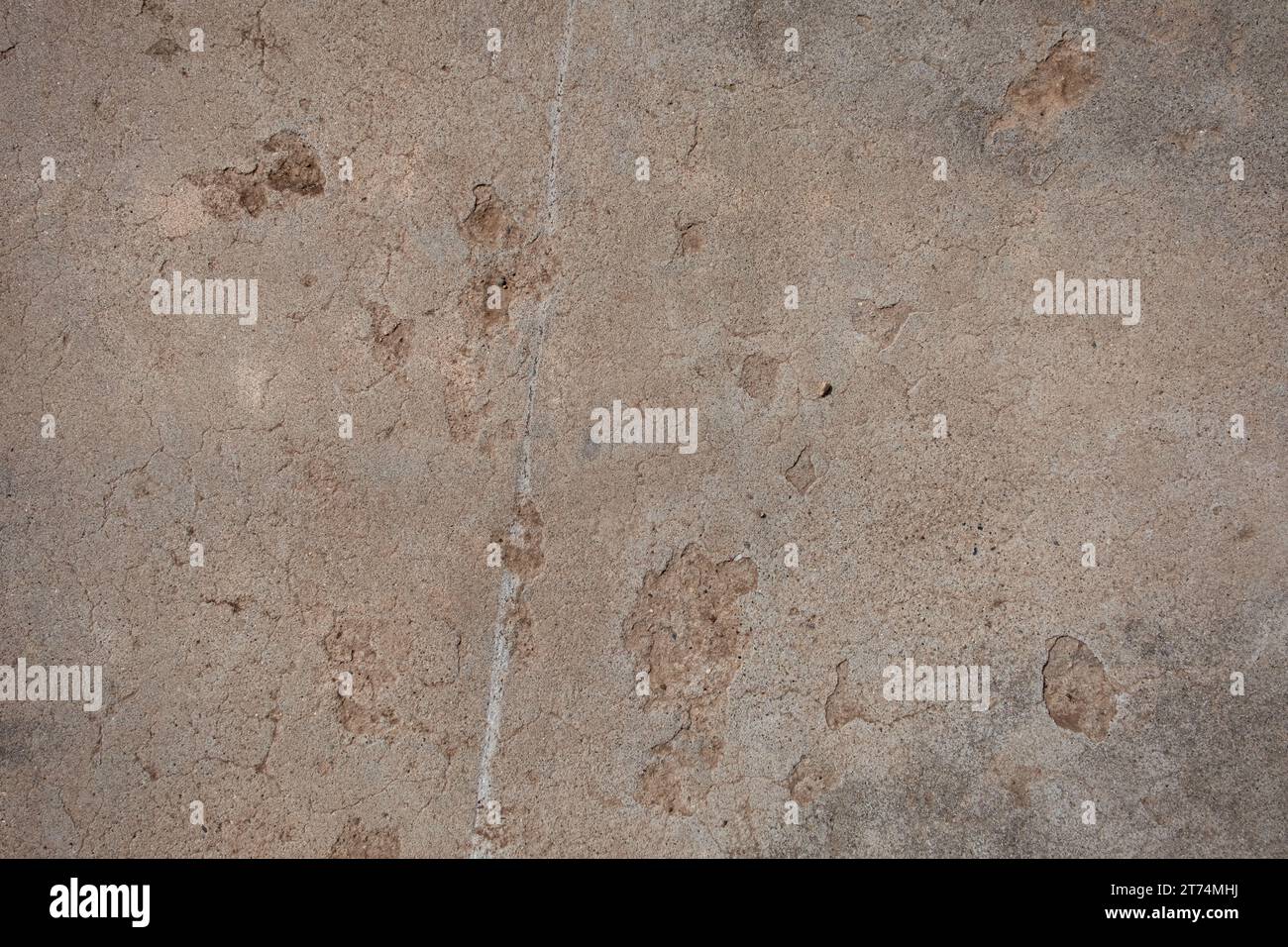 Detail of a deteriorating concrete floor with cracks and pock marks