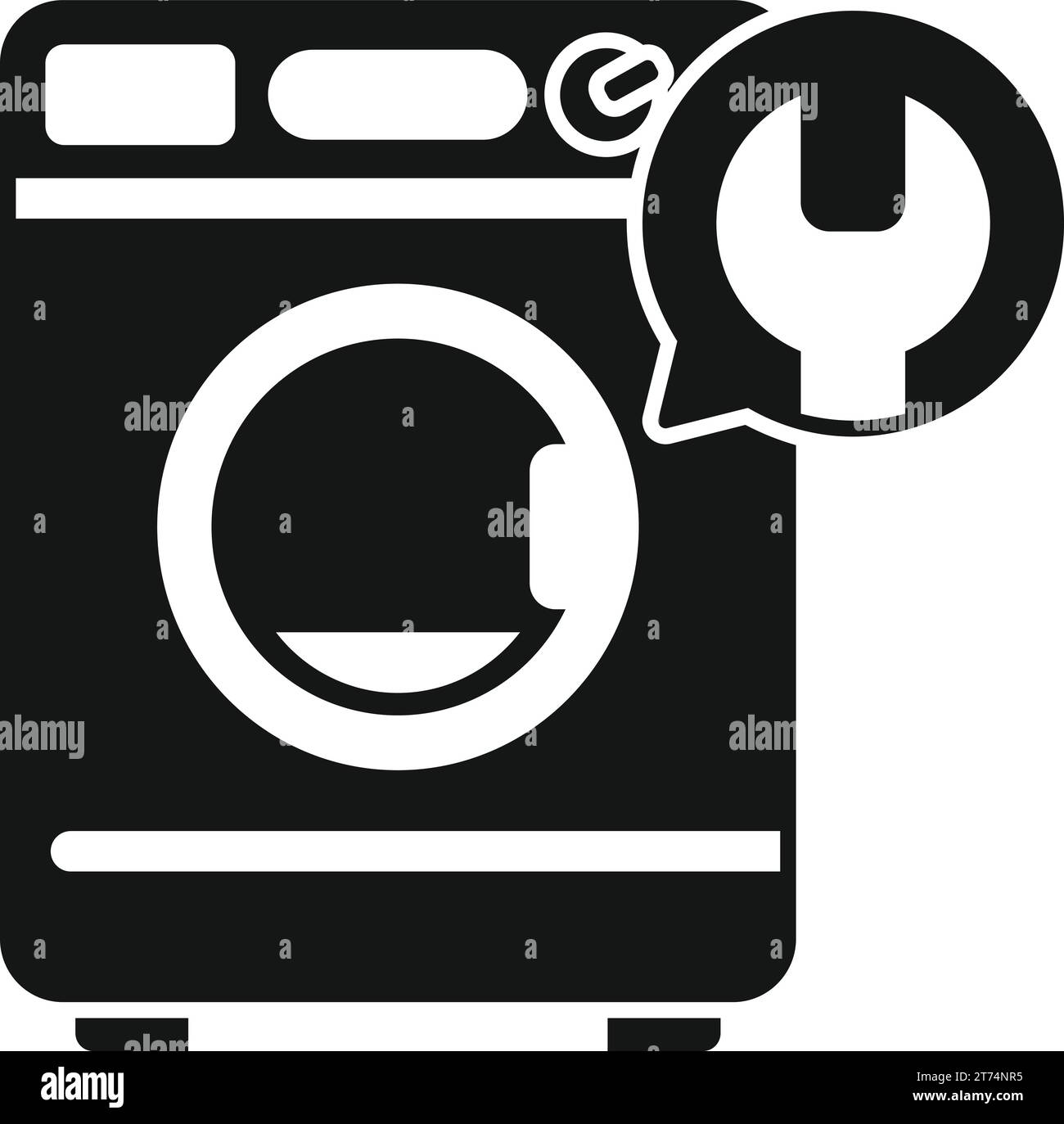 Turn on washing machine icon simple vector. After repair service