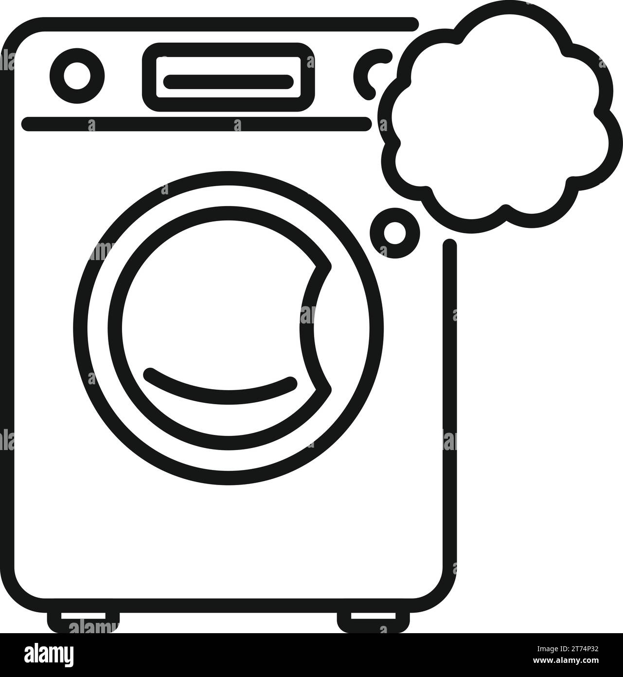 Broken new washing machine icon outline vector. Electrical apparatus. Service accident Stock Vector