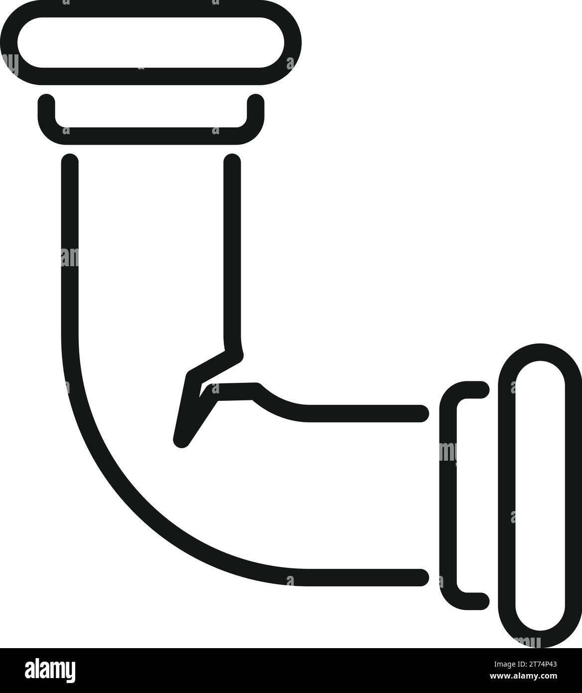 Water pipe crack icon outline vector. Washing machine service. Fix tool ...