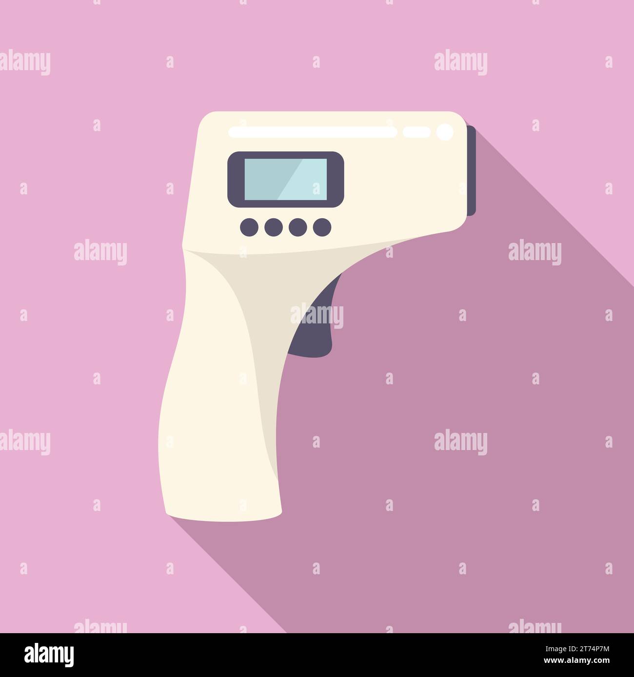 Laser thermometer icon flat vector. Heat diagnostic device. Test care ...