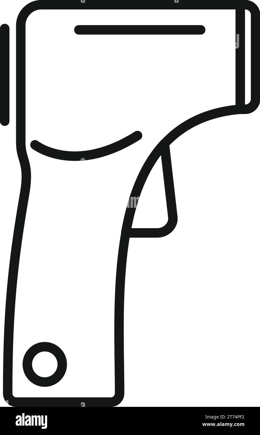 Heat laser thermometer icon outline vector. Measure scan temperature ...