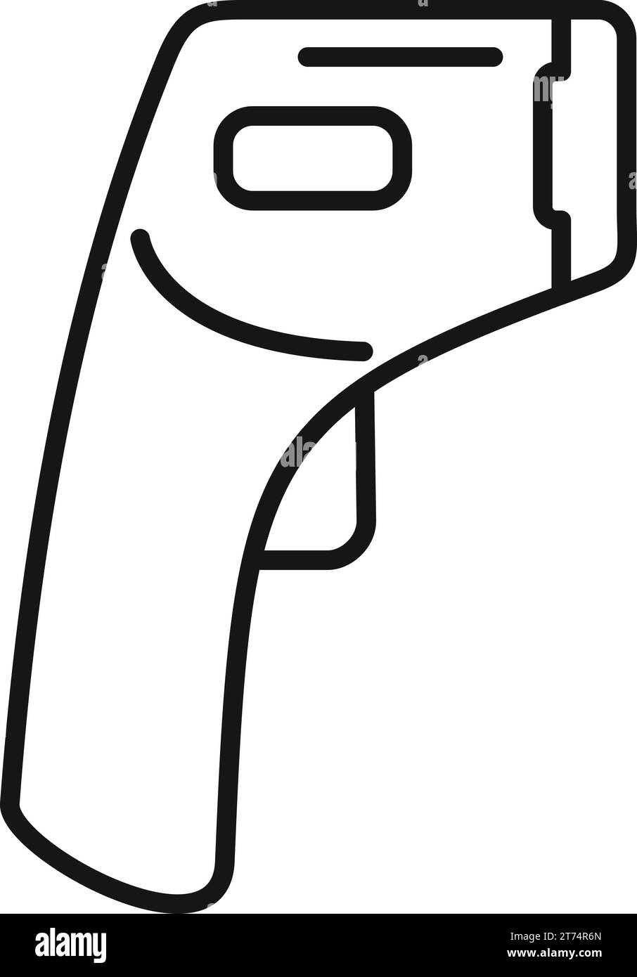 Laser thermometer device icon outline vector. Scan test care. Virus ...