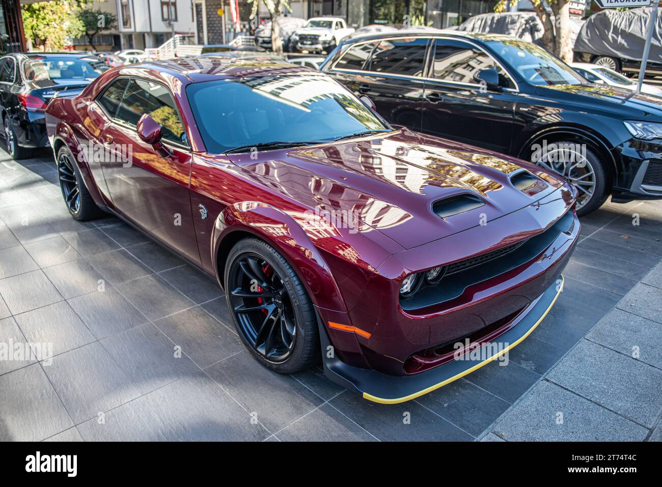 ISTANBUL, TURKEY NOVEMBER 12, 2023 Red 2022 Dodge Challenger SRT