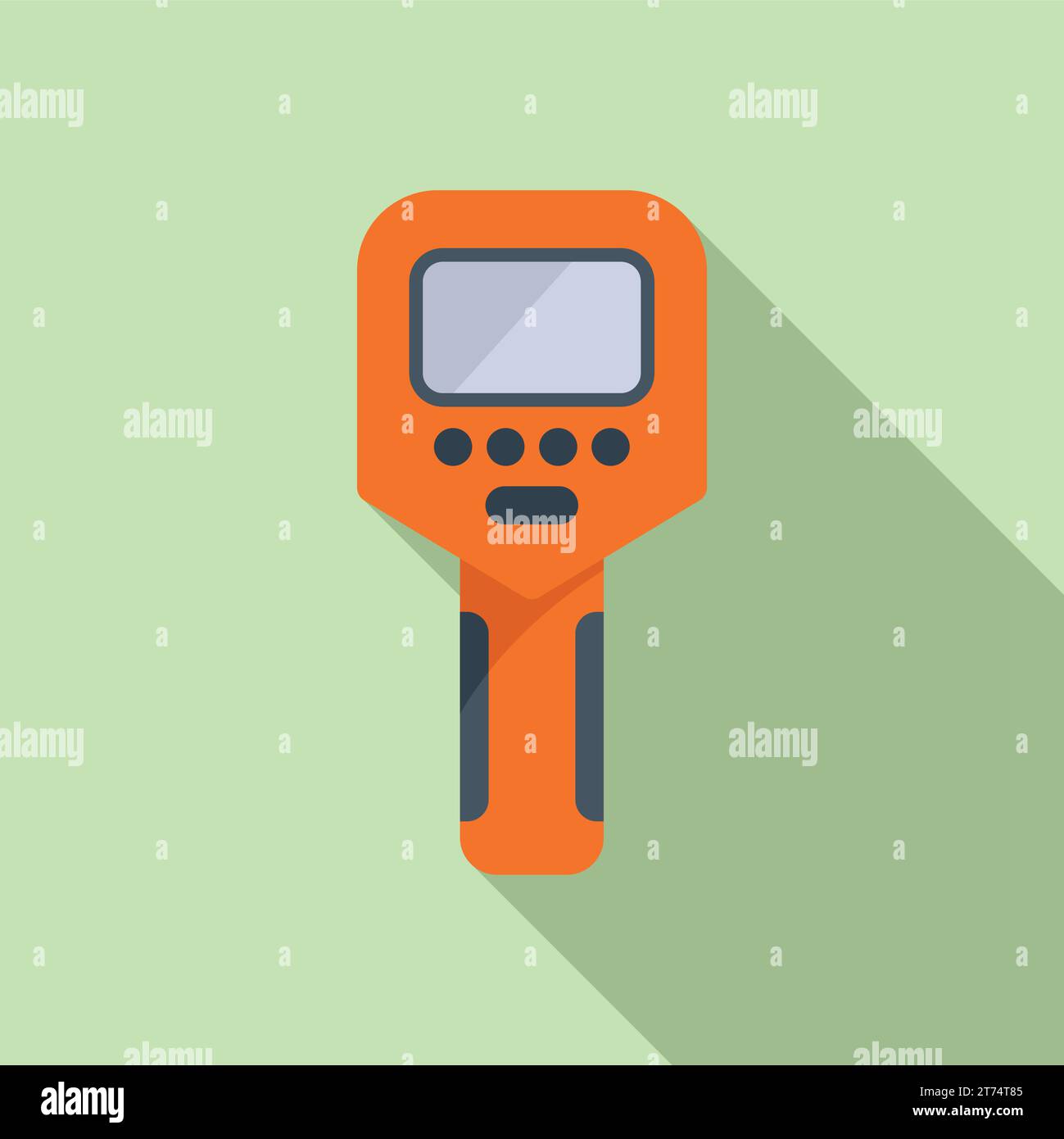 Temperature check laser icon flat vector. Device gun. Measure scan