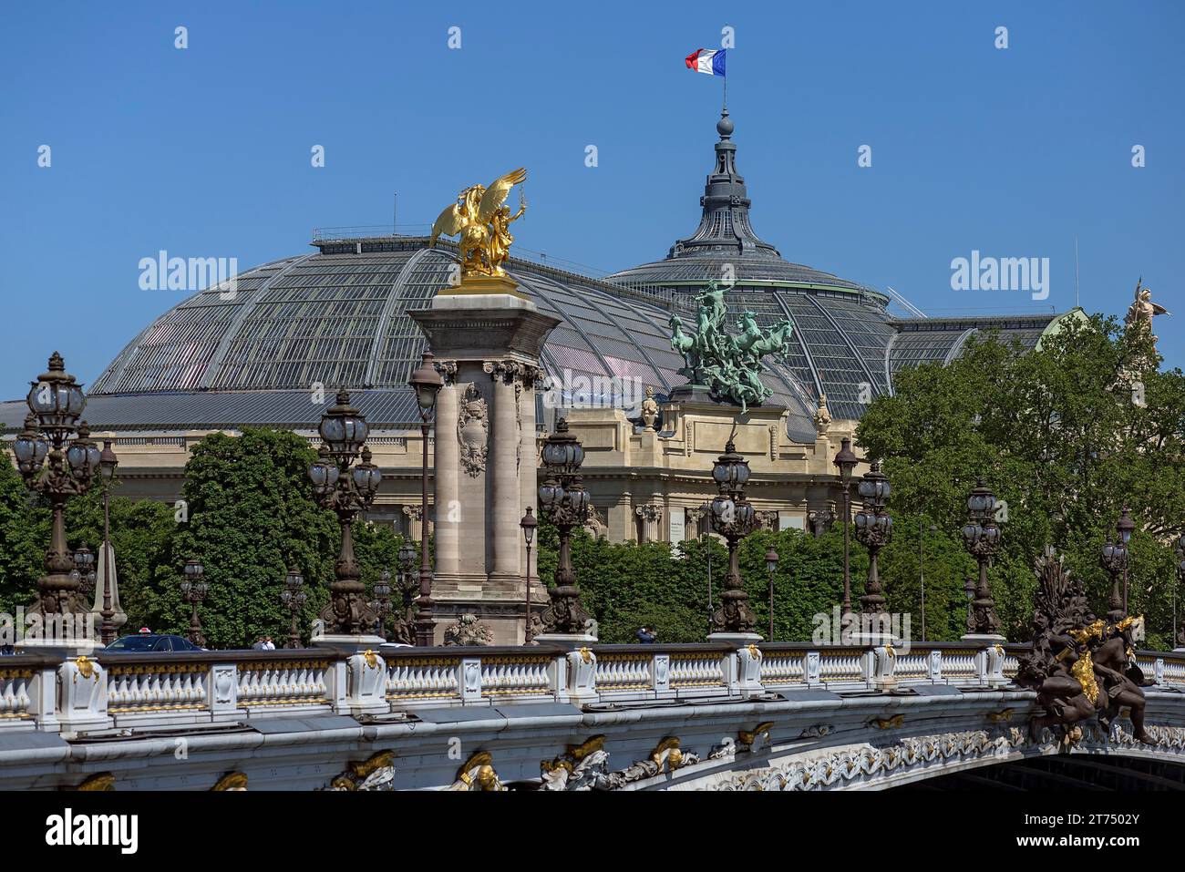 Paris Grand Palais and Pont Alexandre III, Paris, France Stock Photo
