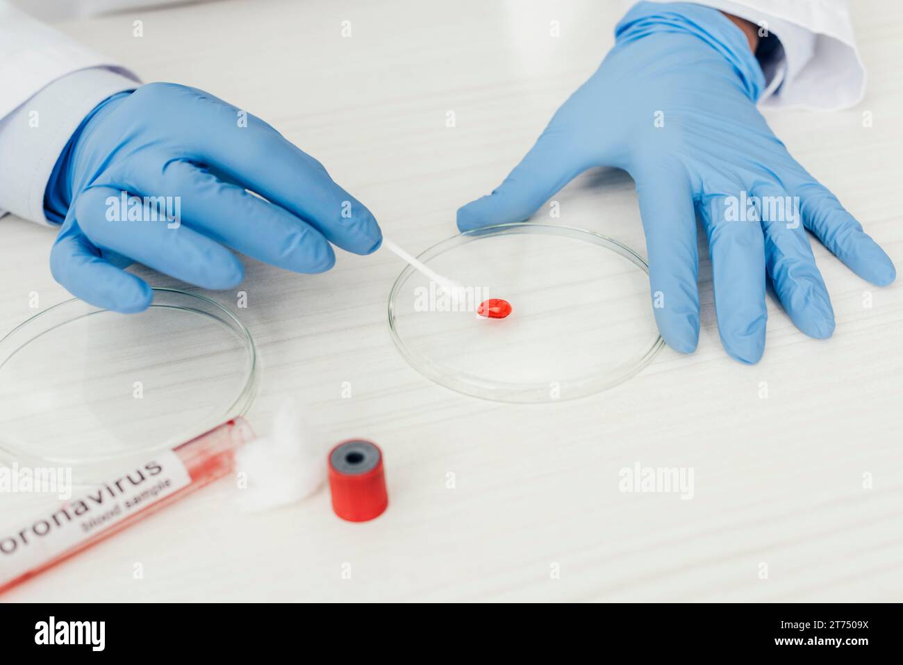 Close up hands making test Stock Photo - Alamy