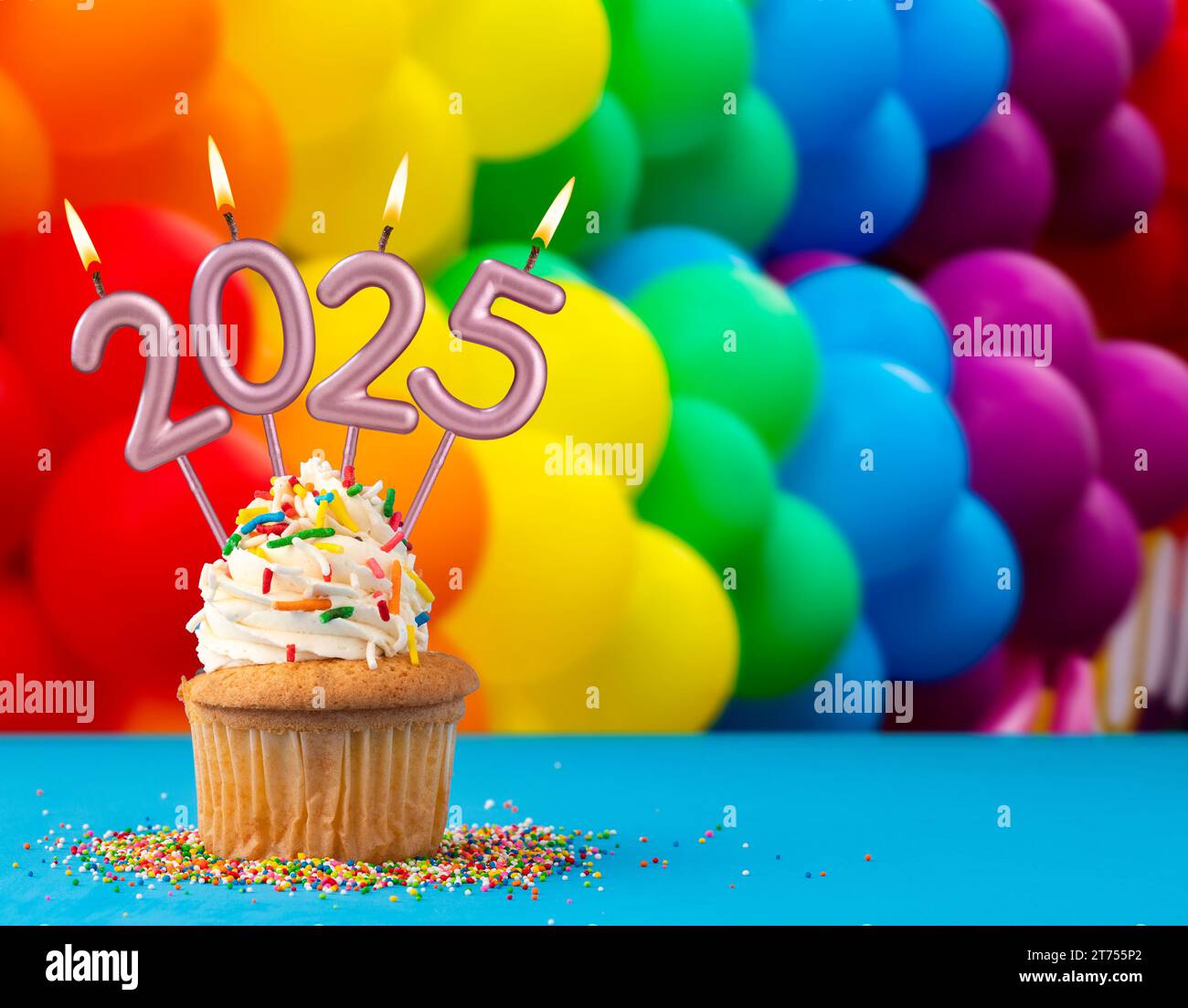 Candles number 2025 for happy new year New Year's Eve Celebration