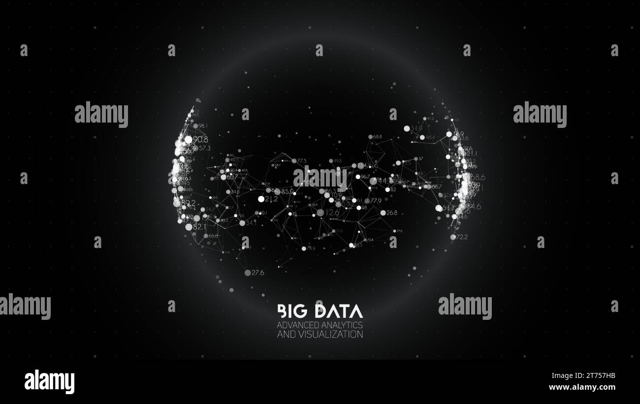Big data visualization. Futuristic infographic. Information aesthetic design. Visual data complexity. Complex data threads graphic visualization Stock Vector