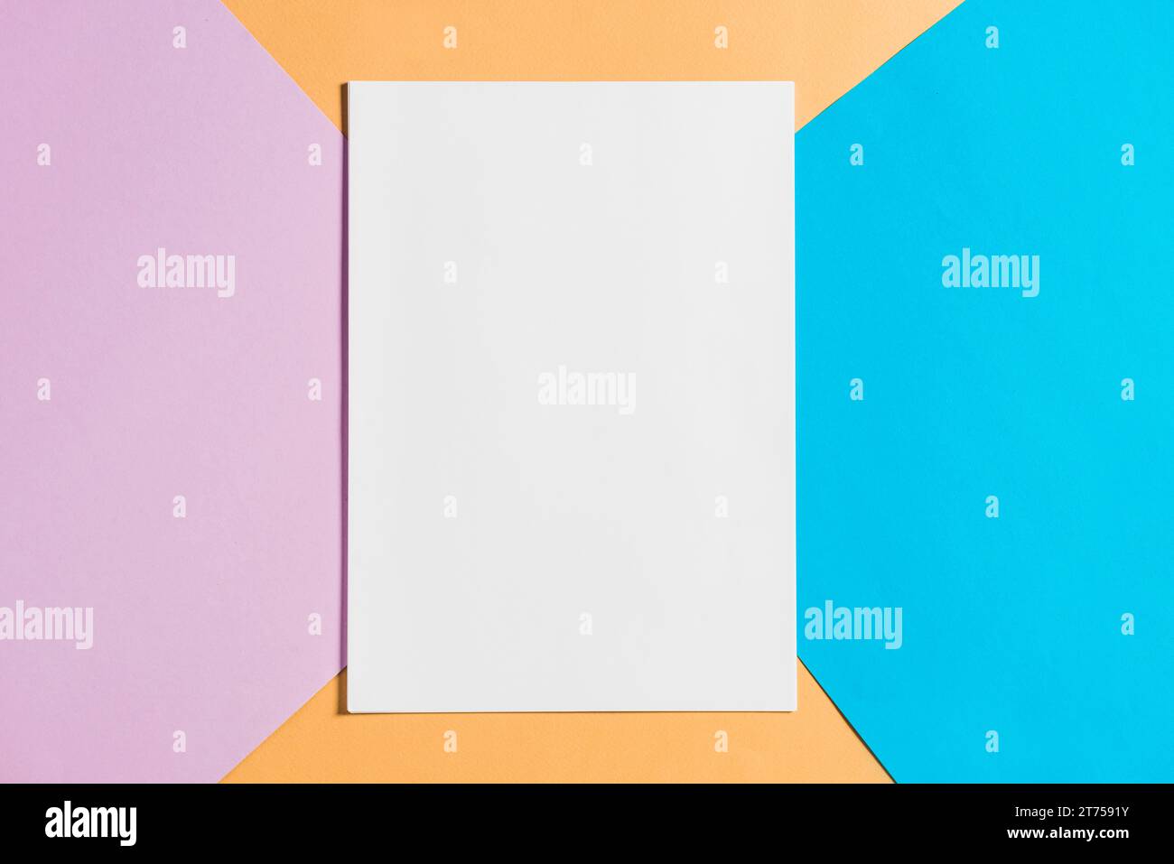 Blank paper sheet colorful papers backdrop Stock Photo