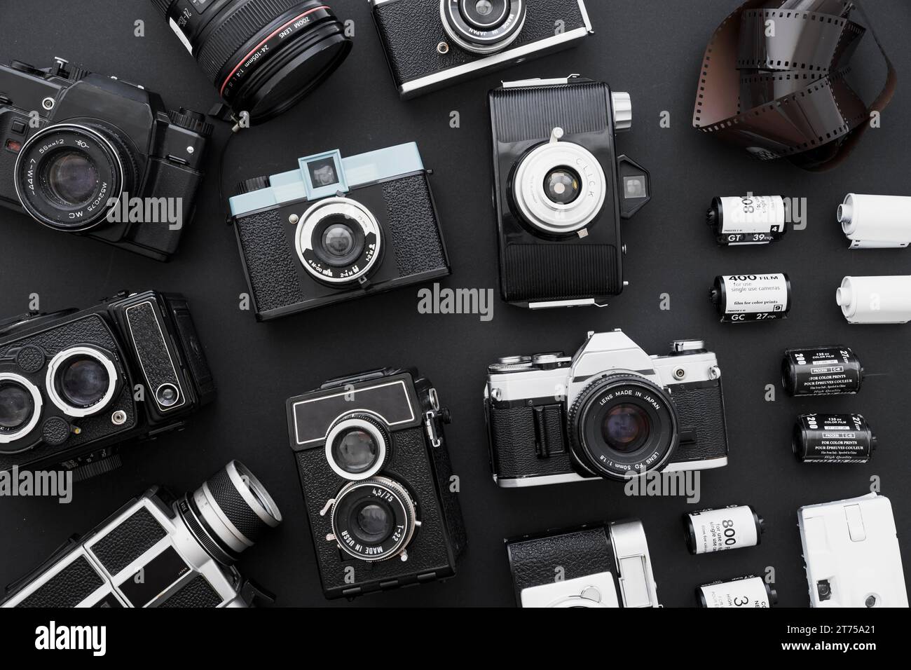 Graphic film near set cameras Stock Photo Alamy