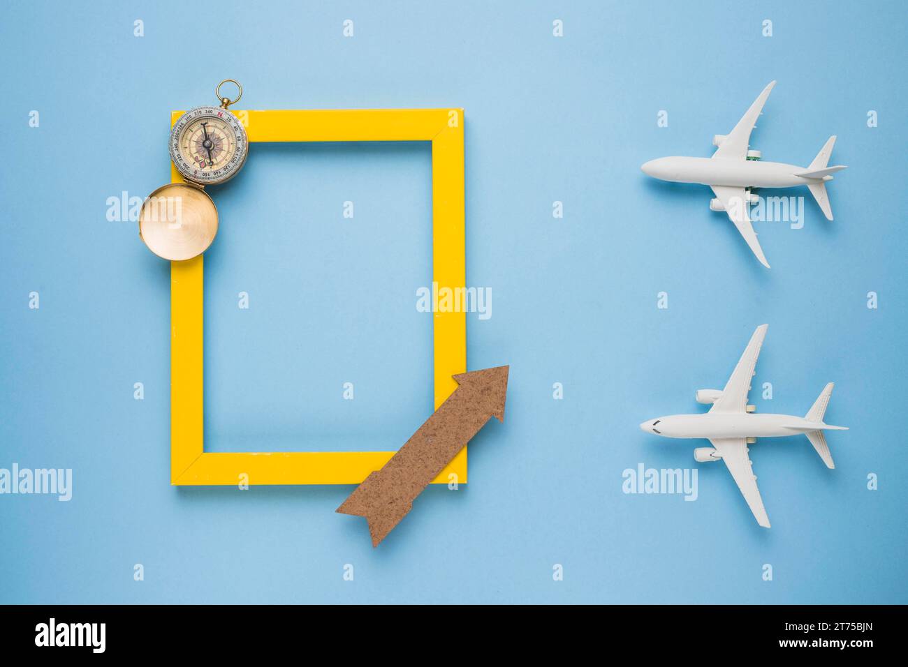 Travel memories concept with toy planes Stock Photo