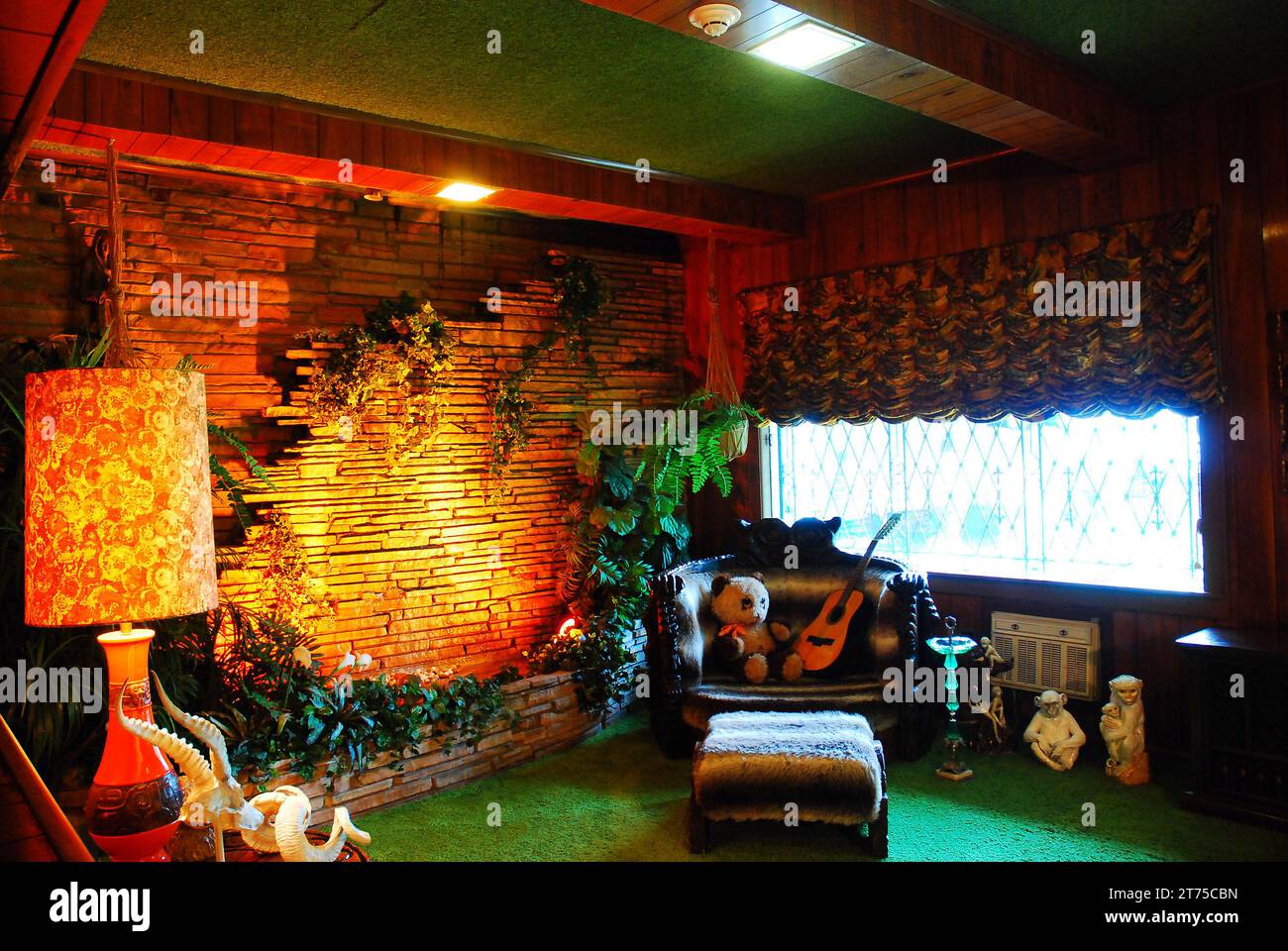 The Famous Jungle Room in Graceland, the Home of Elvis Presley Stock Photo
