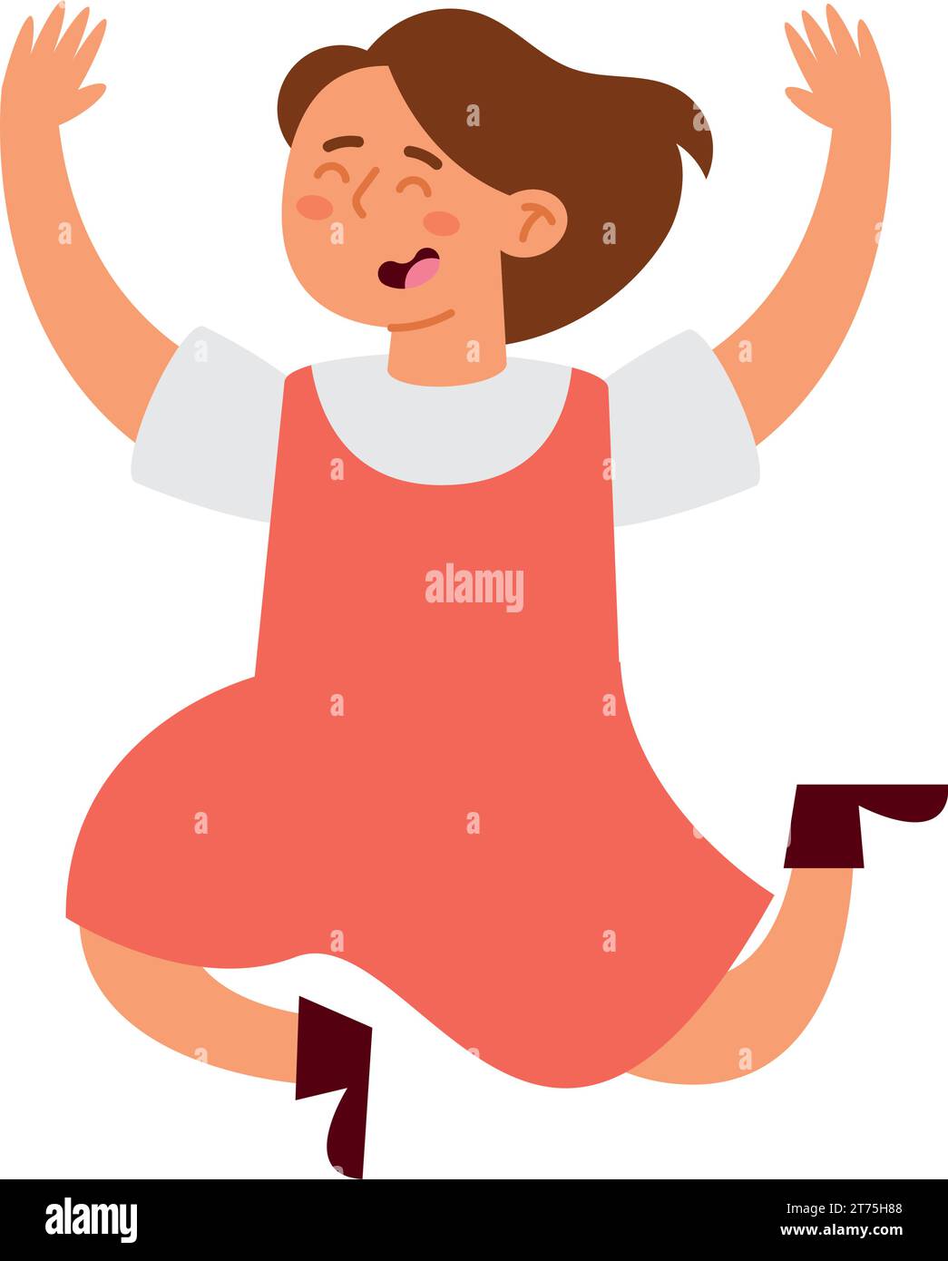 happy girl illustration Stock Vector Image & Art - Alamy
