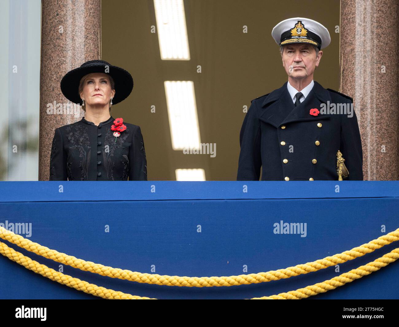 London, England. UK. 12 November 2023.   Sophie, Duchess of Edinburgh and Vice Admiral Sir Timothy Laurence attend the National Service of Remembrance Stock Photo