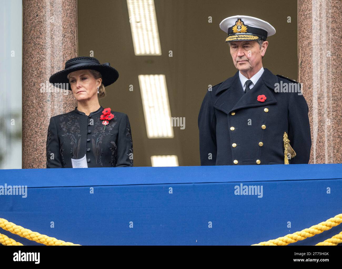 London, England. UK. 12 November 2023.   Sophie, Duchess of Edinburgh and Vice Admiral Sir Timothy Laurence attend the National Service of Remembrance Stock Photo