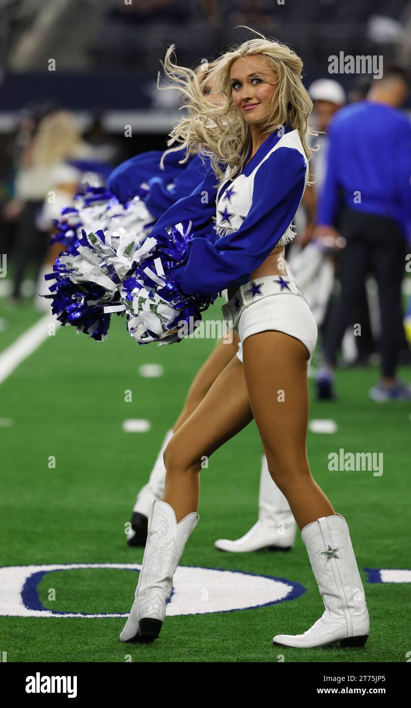 Arlington,TX USA A Dallas Cowboys cheerleader performs during an NFL game against the Los