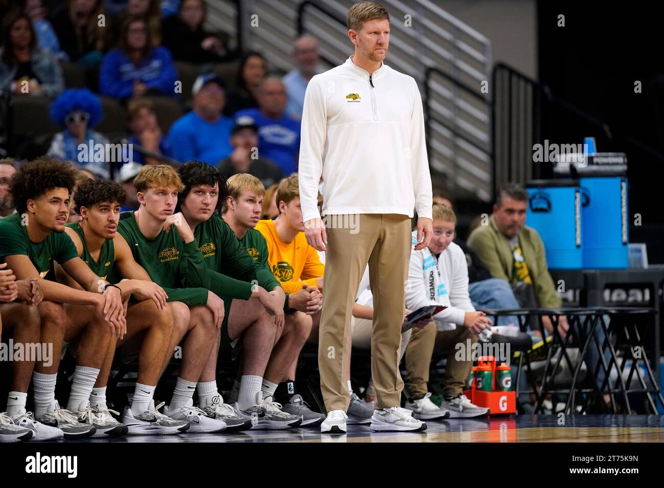 North Dakota State head coach David Richman watches from the bench ...