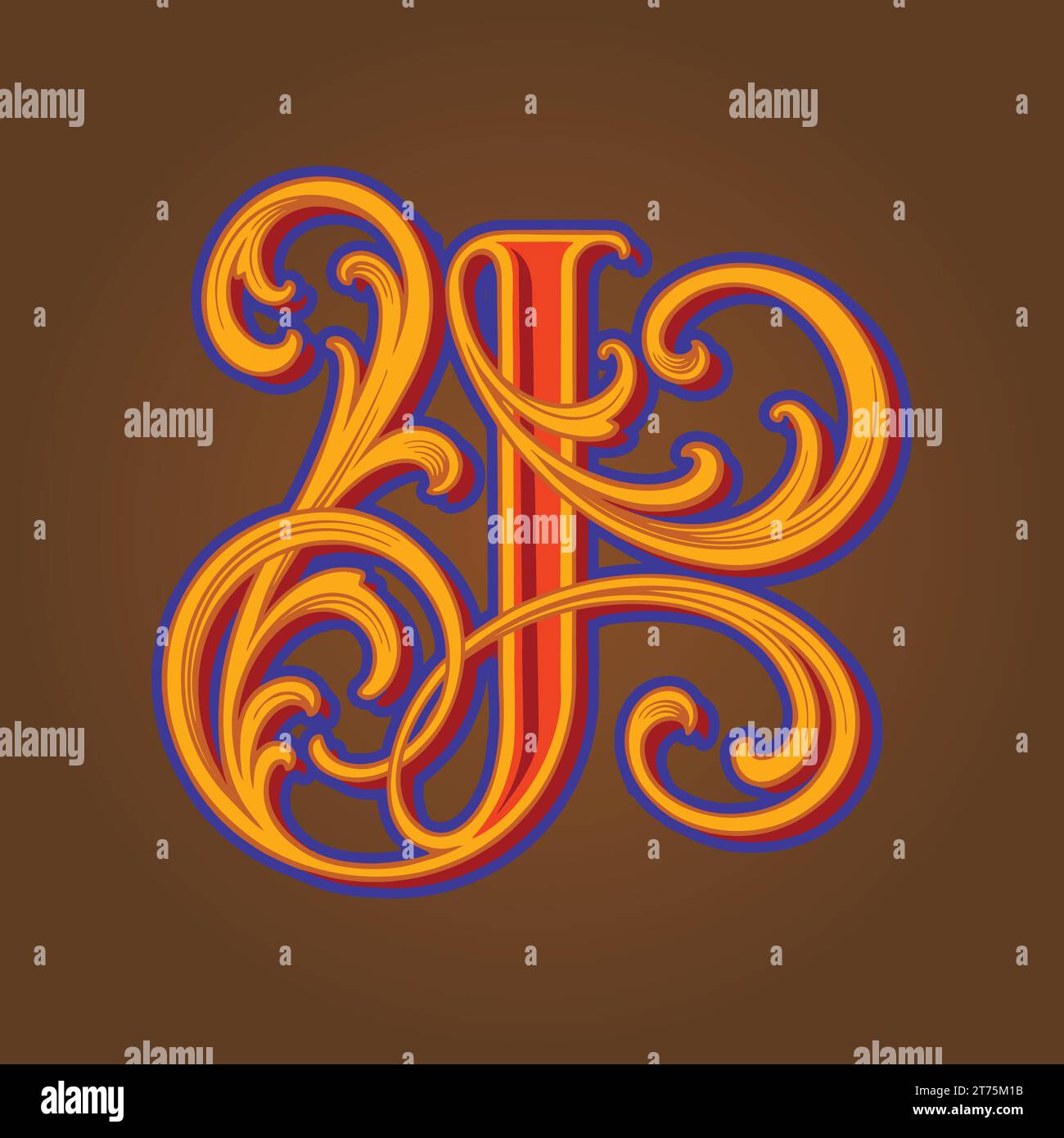 Regal letter J classic vintage monogram logo vector illustrations for