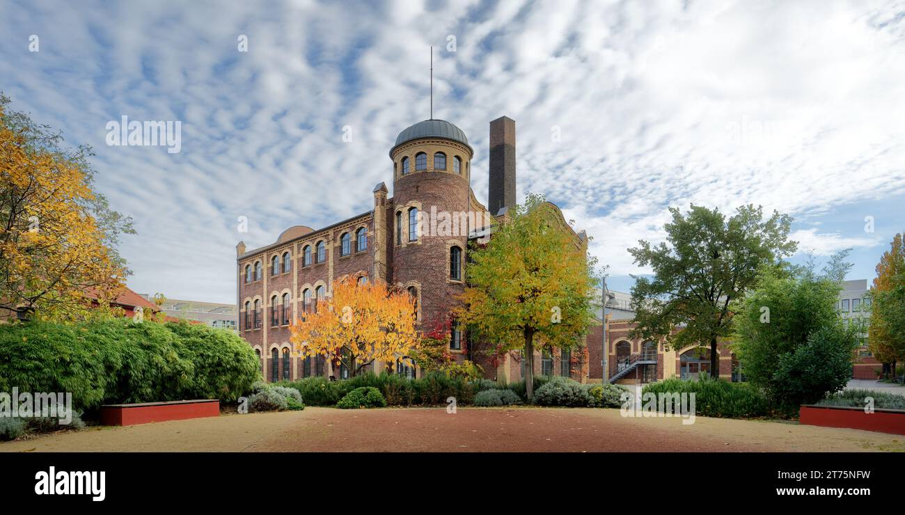 preserved historical industrial culture in cologne ehrenfeld on the site of the former Vulkan luminaire factory in autumn mood Stock Photo