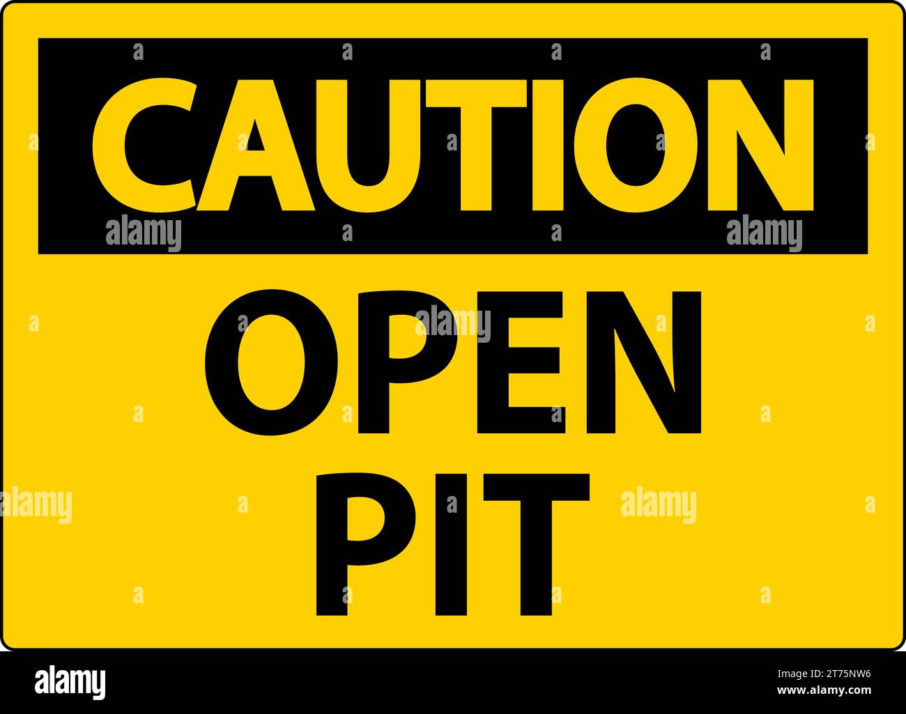 Caution Sign Open Pit Stock Vector Image & Art - Alamy