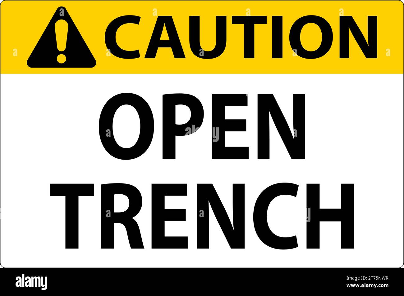 Caution Sign Open Trench Stock Vector Image & Art - Alamy