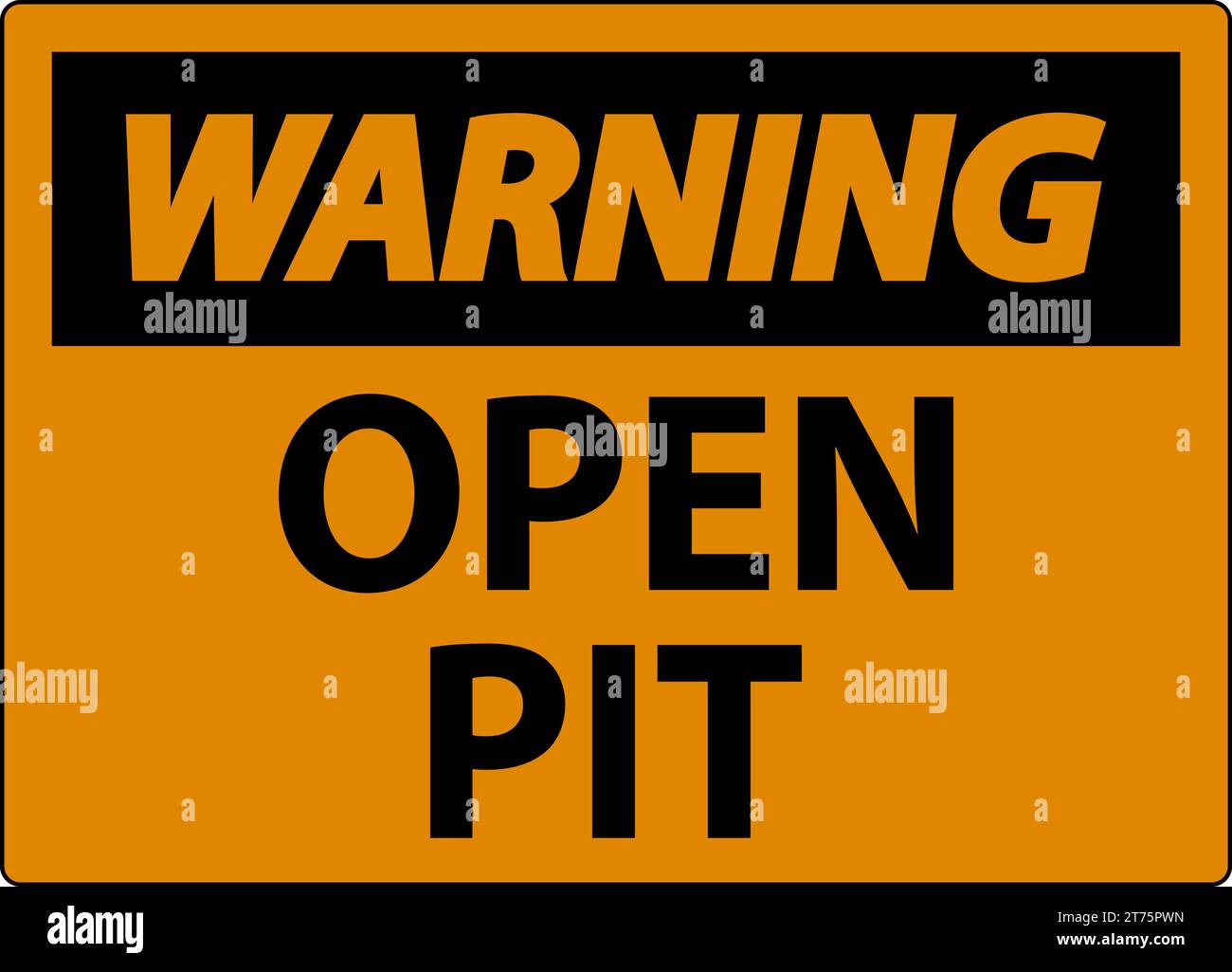Warning Sign Open Pit Stock Vector Image & Art Alamy