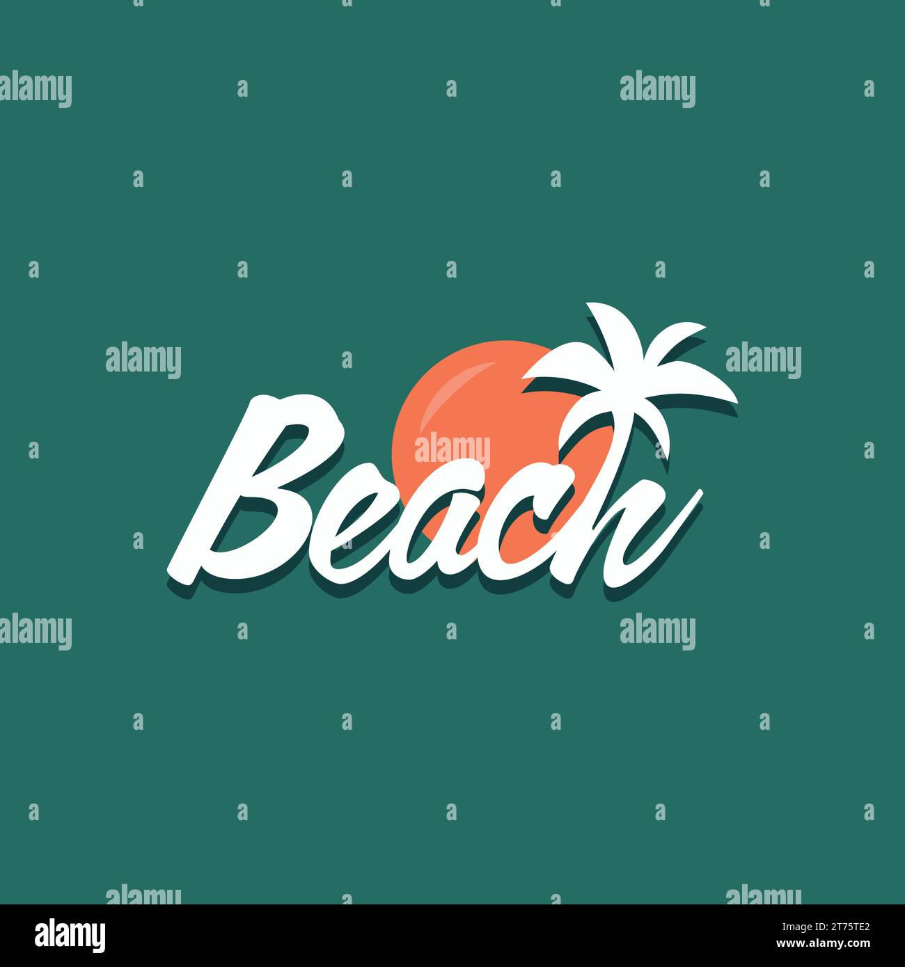 Beach logo with letter design style combination of palm trees and ...