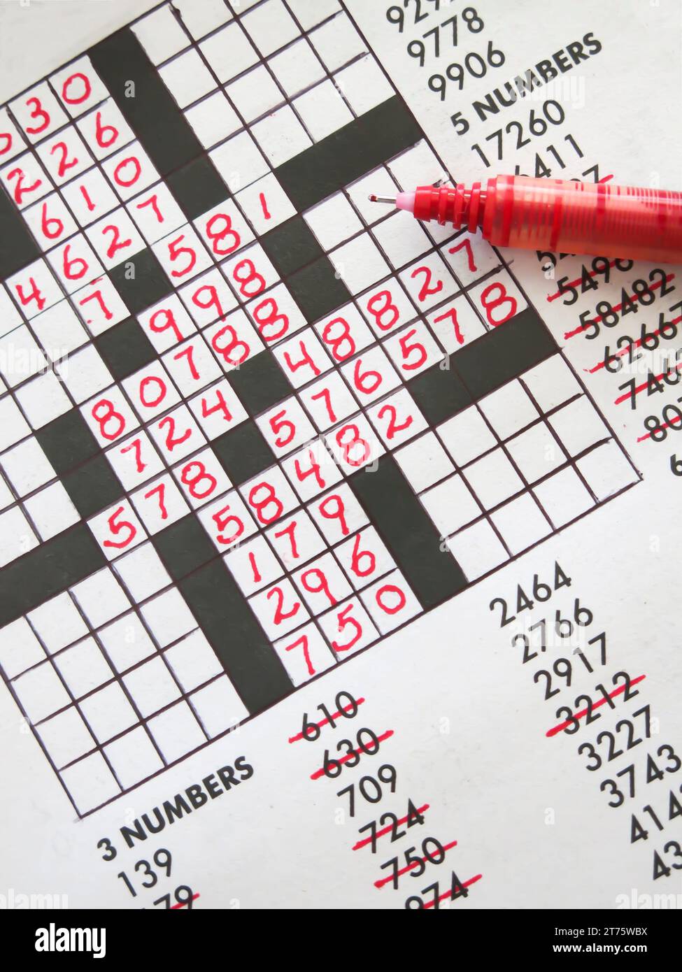 Numeric Puzzle - A Leisure Activity Stock Photo