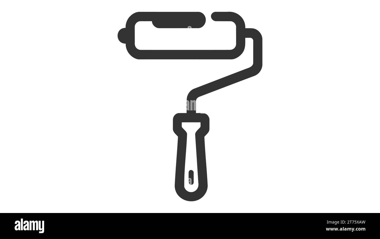 Vector icon of a paint roller on white background Stock Vector Image ...