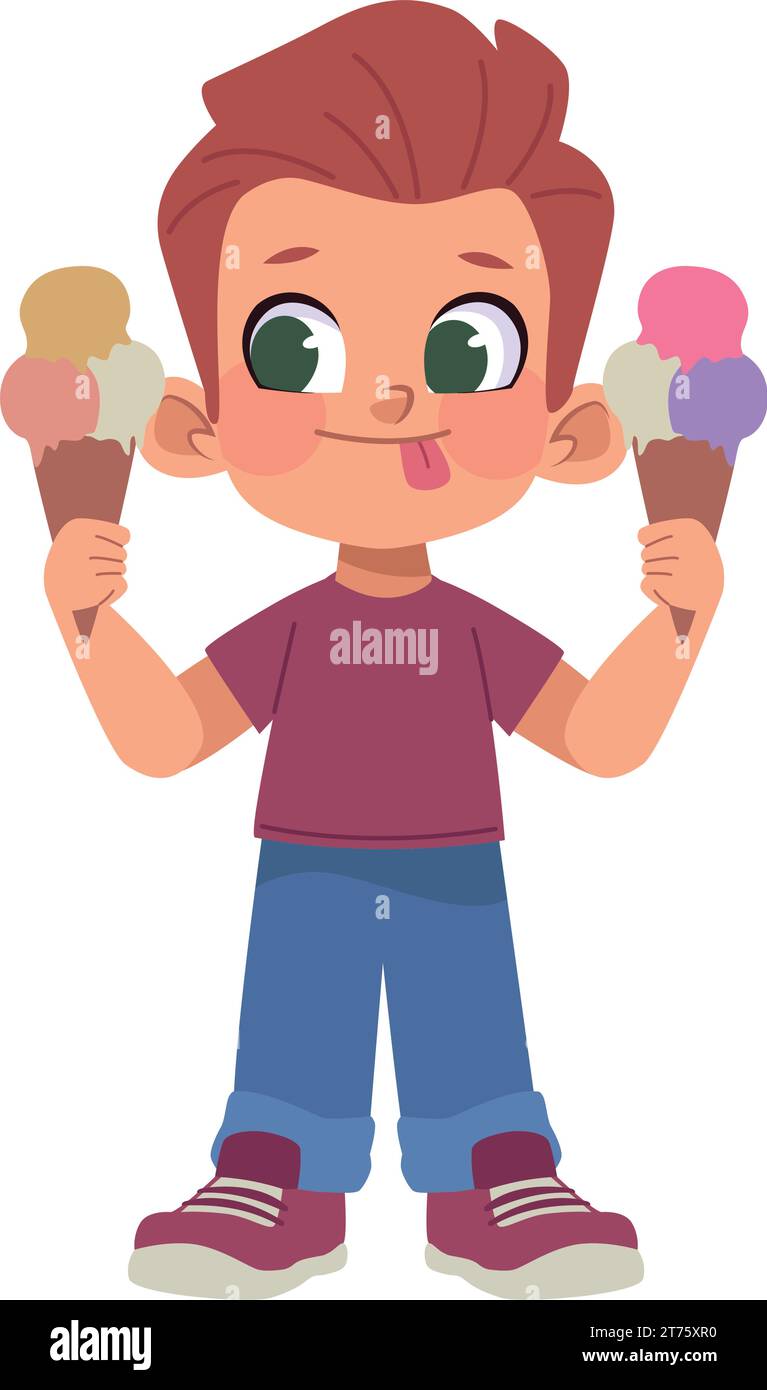 boy eating ice cream nutrition Stock Vector Image & Art - Alamy