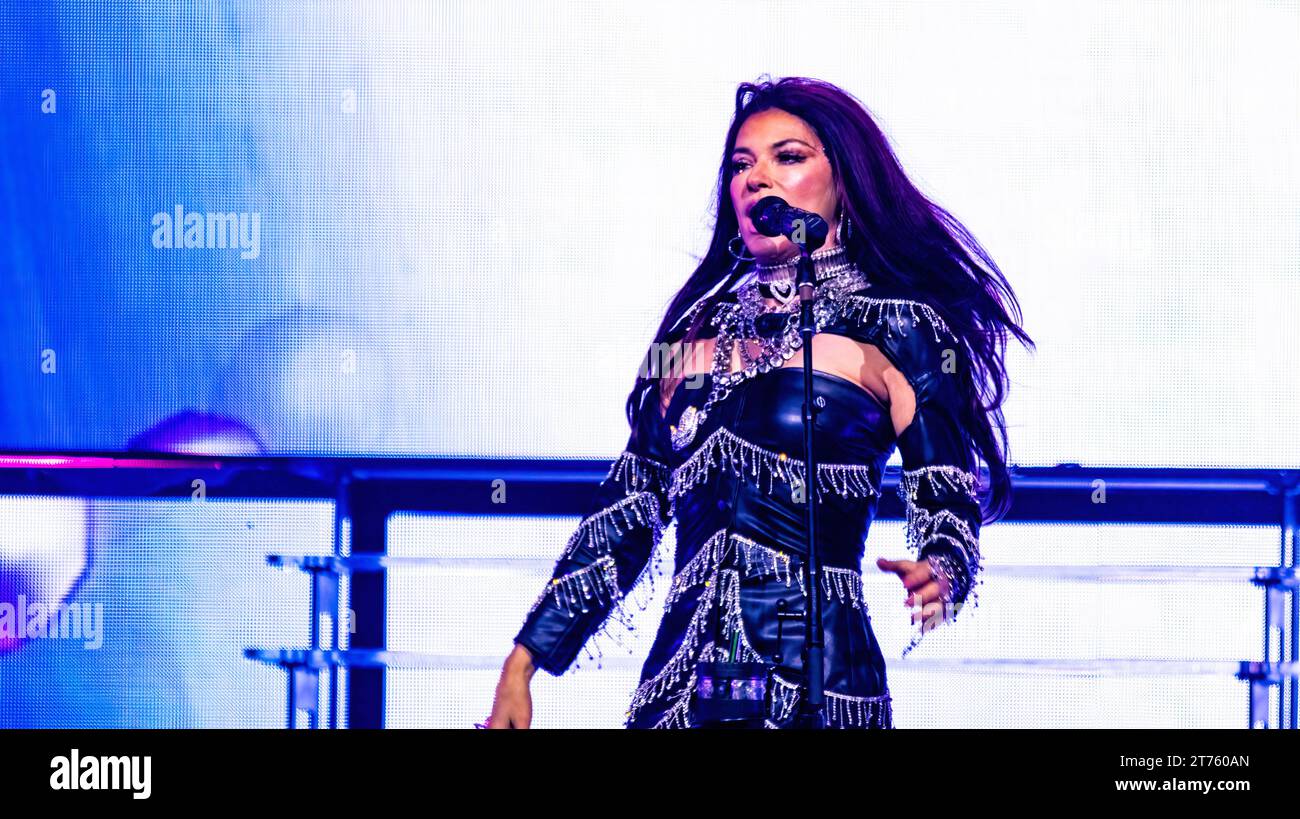 Edmonton, Canada. 08th Nov, 2023. Canadian country music superstar Shania Twain performs during her 'Queen Of Me' Tour in Edmonton. Credit: SOPA Images Limited/Alamy Live News Stock Photo