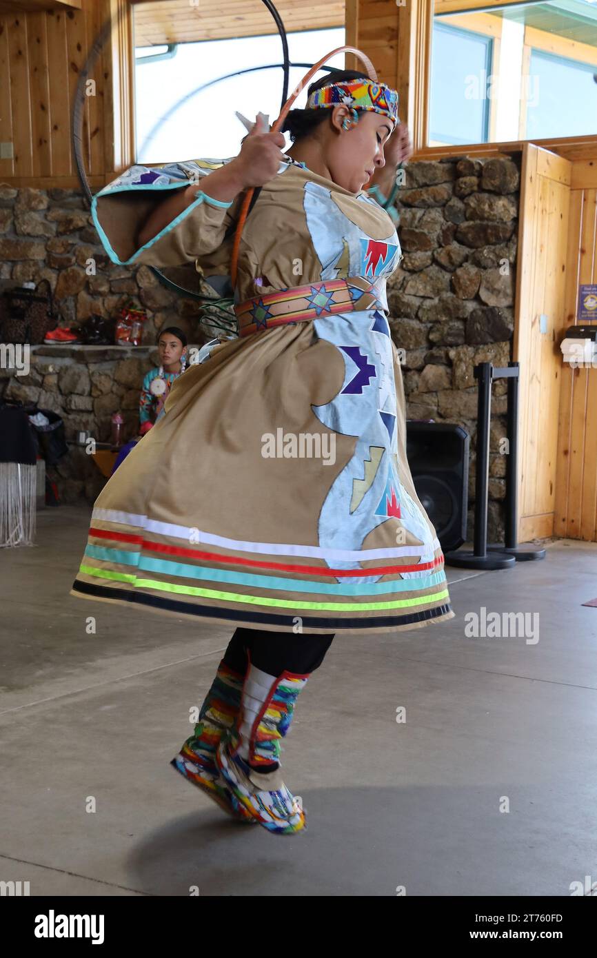 Crazy Hose, South Dakota: 07/15/19: Native American Dancers, Lakota Stock Photo