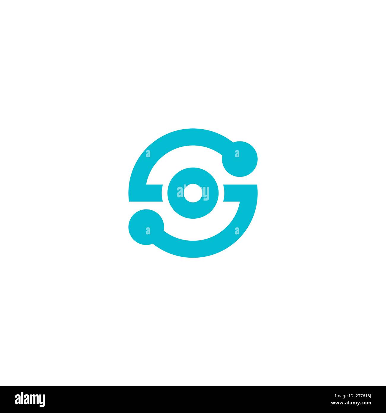 S Technology Logo Simple Design Stock Vector