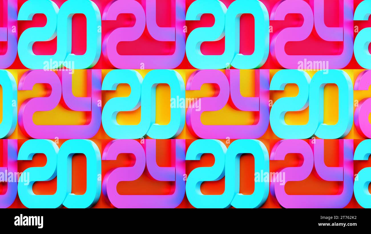 2025 new year card with 3d realistic year number on colorful background