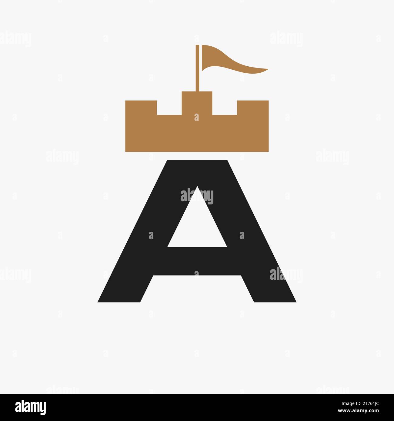 Castle Logo With A Logo Symbol Vector Template Stock Vector