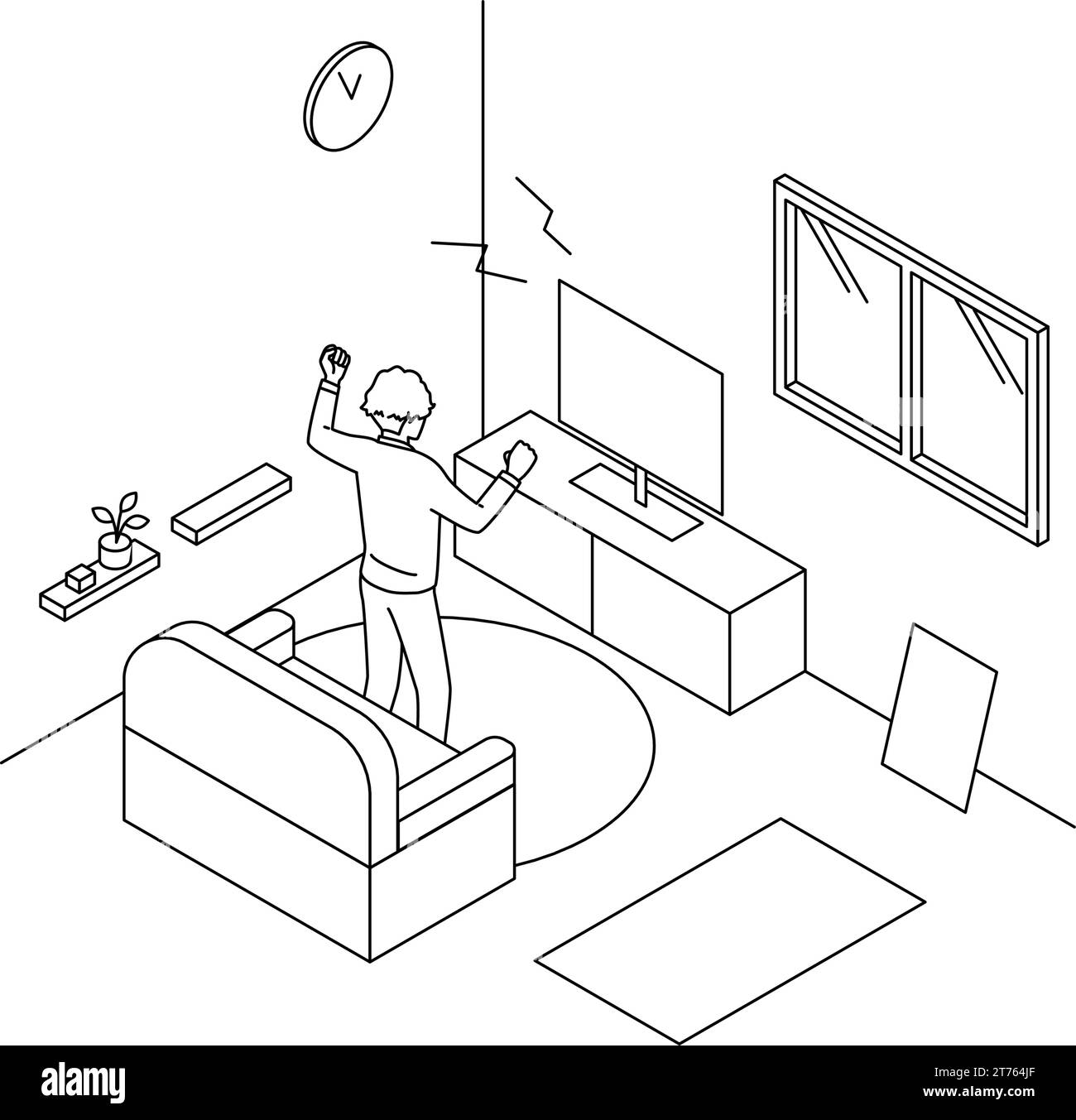 Noise problems in rental properties: Late-night loud TV viewing, Vector