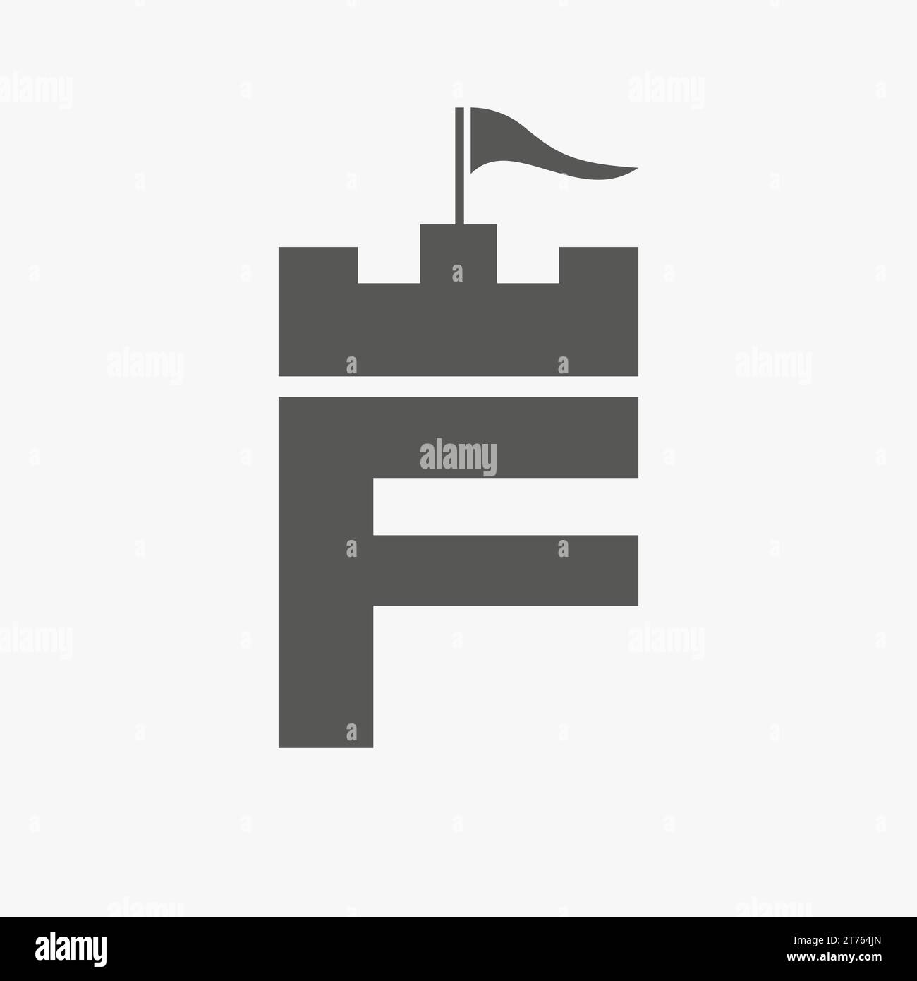 Castle Logo With F Logo Symbol Vector Template Stock Vector