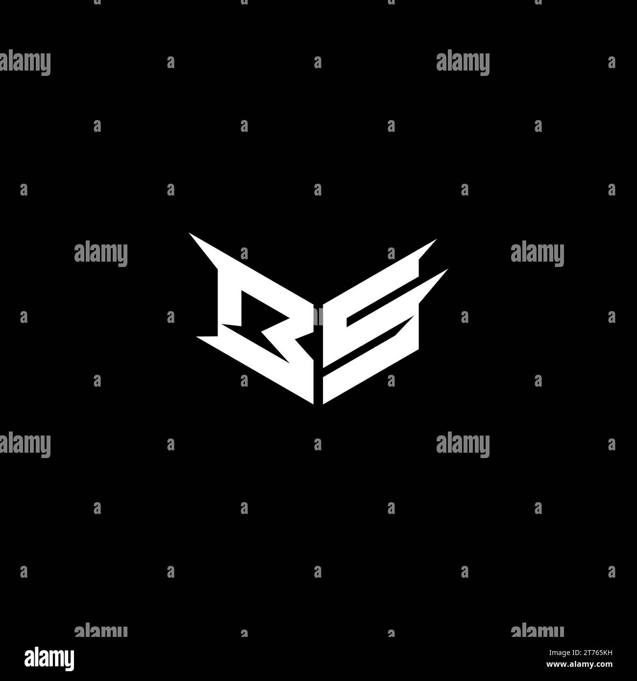BS Premium emblem logo initial esport and gaming design concept Stock Vector