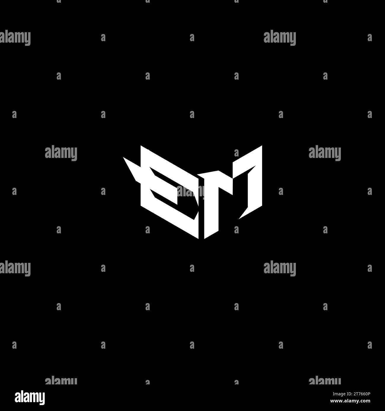 EM Premium emblem logo initial esport and gaming design concept Stock Vector