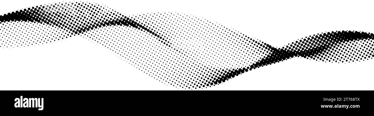 Halftone wave background. Dotted flowing shape wallpaper. Abstract wavy ...