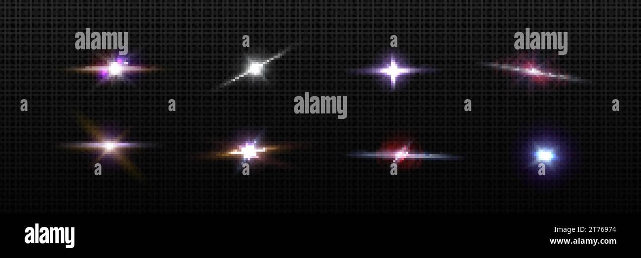 Light flare star with glow and shine effect vector. Bright camera