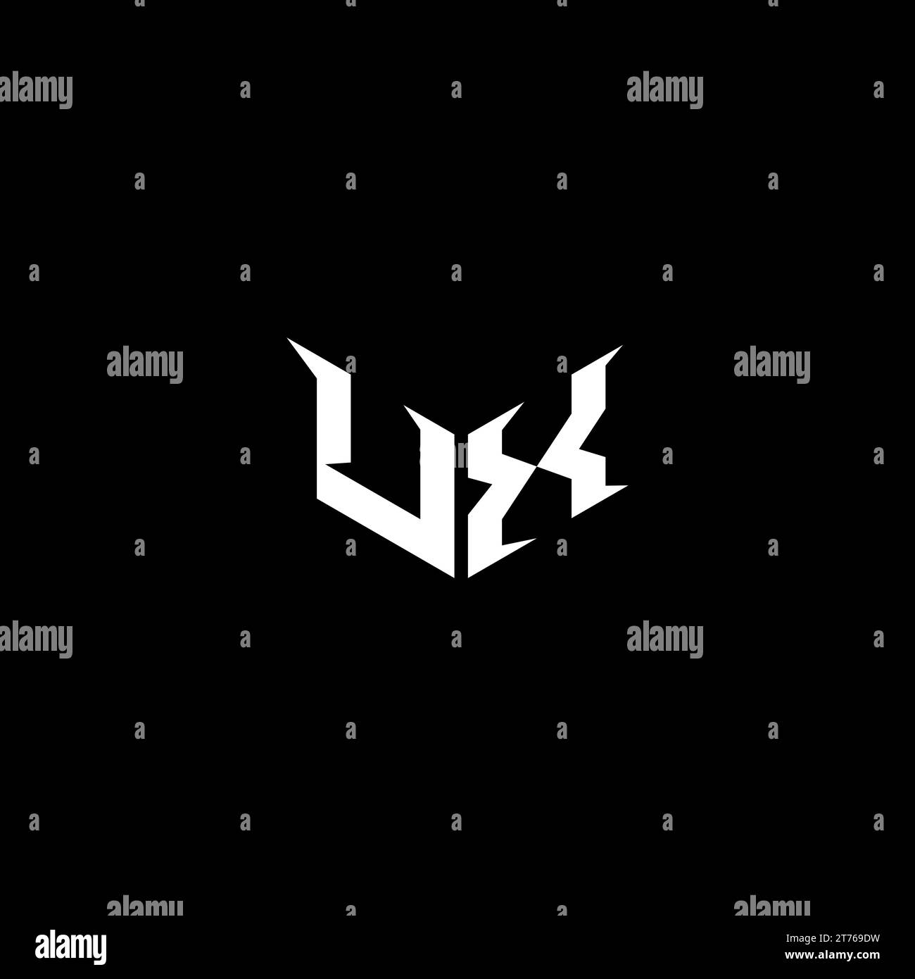 UX Premium emblem logo initial esport and gaming design concept Stock ...