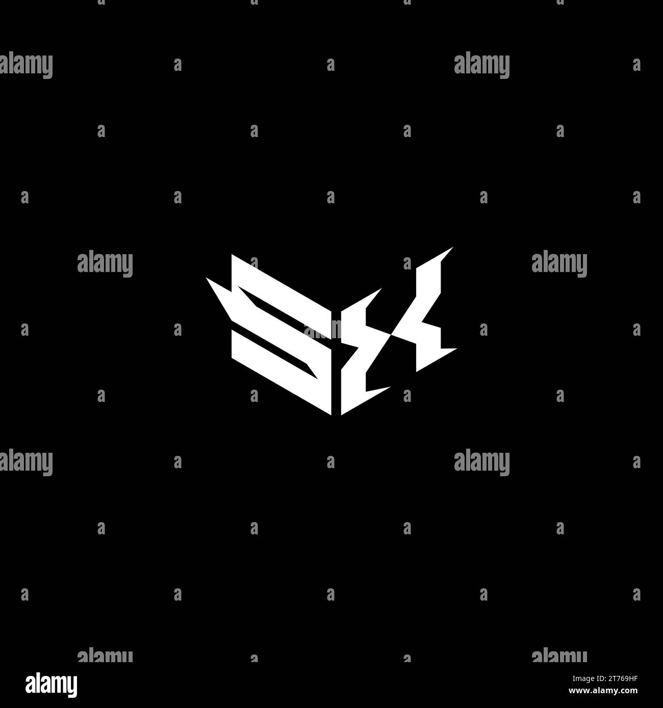 SX Premium emblem logo initial esport and gaming design concept Stock ...