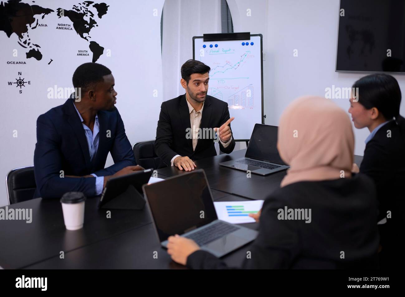 White collar workers are meeting at office. Business and occupation concept. Stock Photo